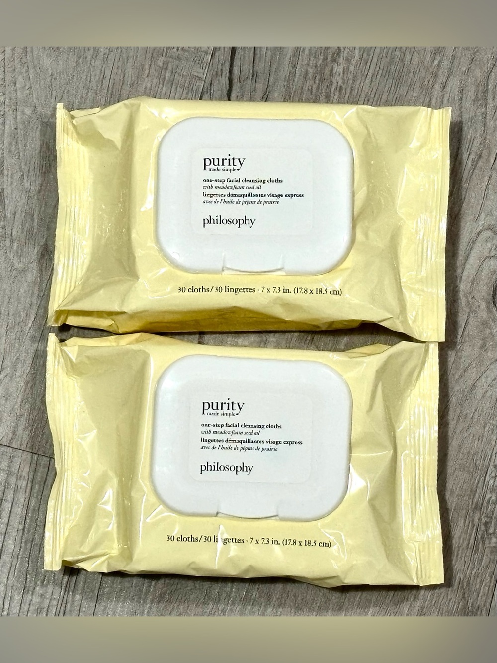 2-pack Philosophy Purity Made Simple cleansing clothes